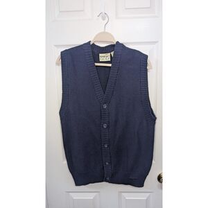 Reebok Men's Golf Sweater Vest M With Buttons Navy Blue Comfy Classy Party wear